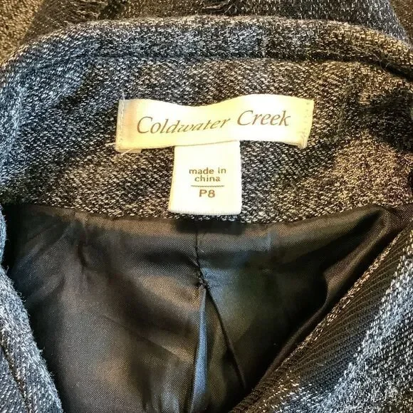 ColdWater Creek Black & Gray Patchwork Jacket 🐱👤🤍🖤 - Picture 7 of 8